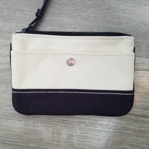 Lands' End wristlet wallet change purse Cream Navy